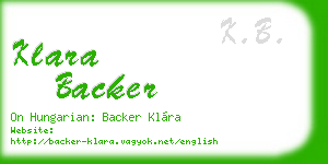 klara backer business card